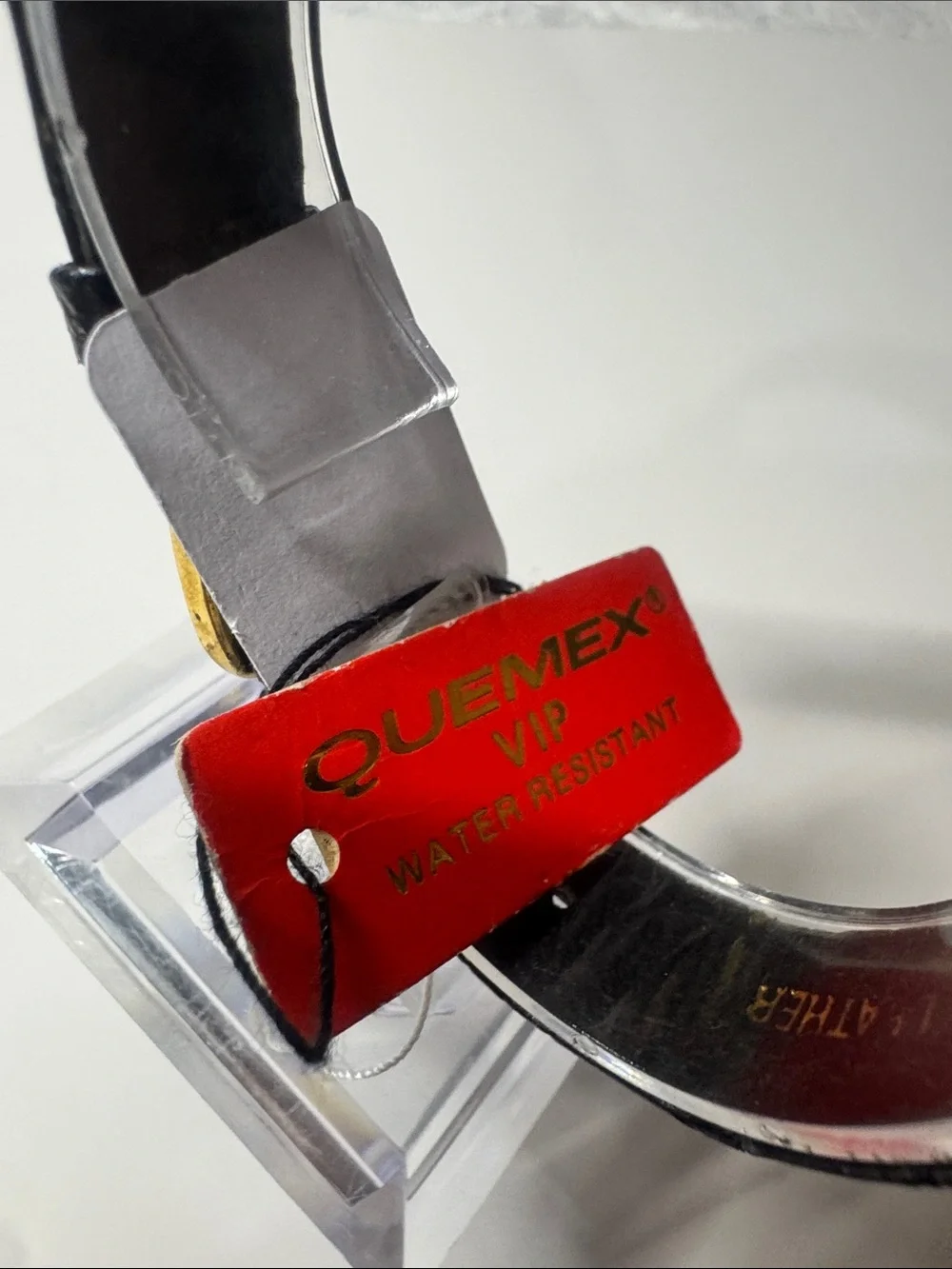 Quemex Black and Gold Rectangular Dress Watch